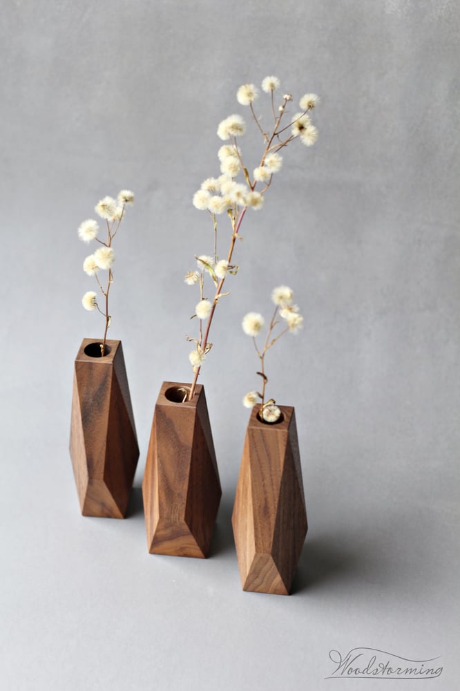 Unique Wooden Vase - Image 2